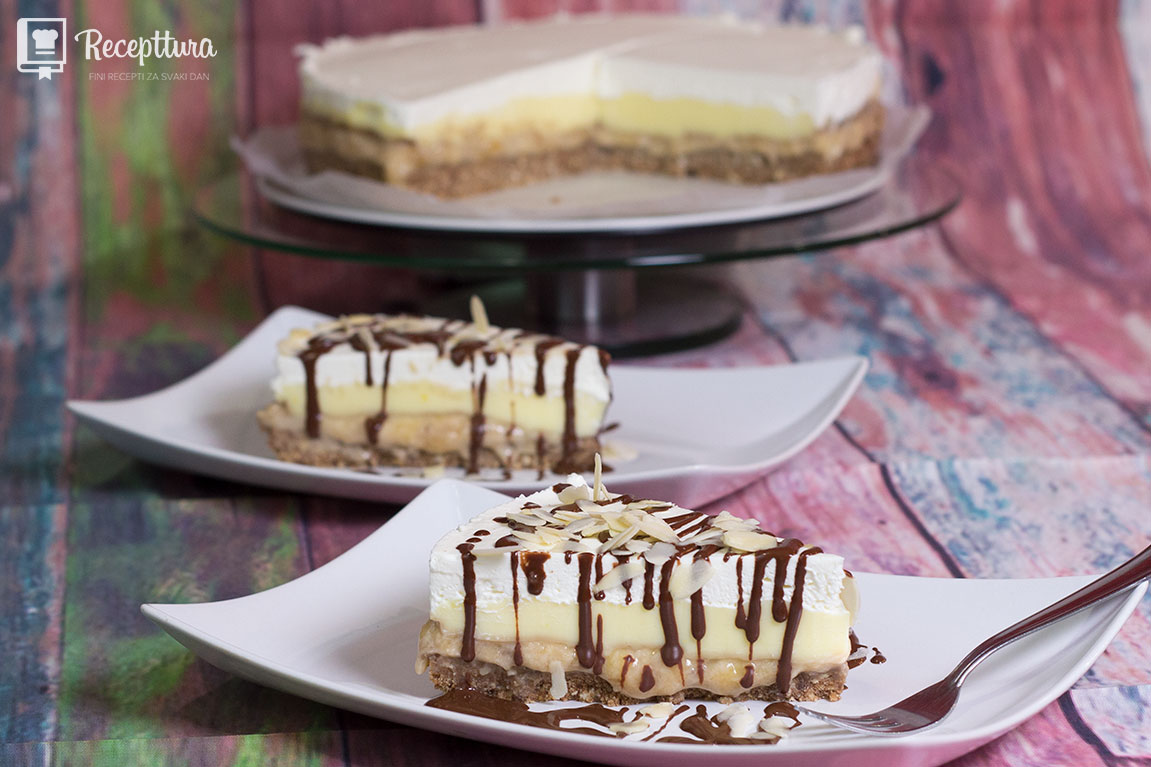 Banana split torta recept